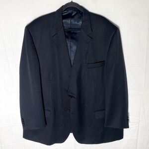 Moores Joseph & Feiss Black Pure New Wool Gabardine Blazer Suit Jacket 54R